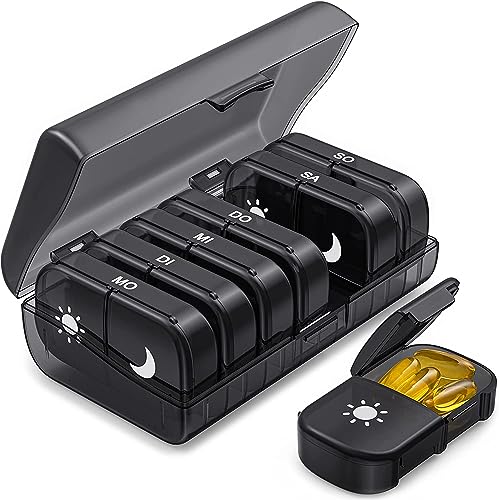 Tablettenbox - 7 Tage - Schwarz