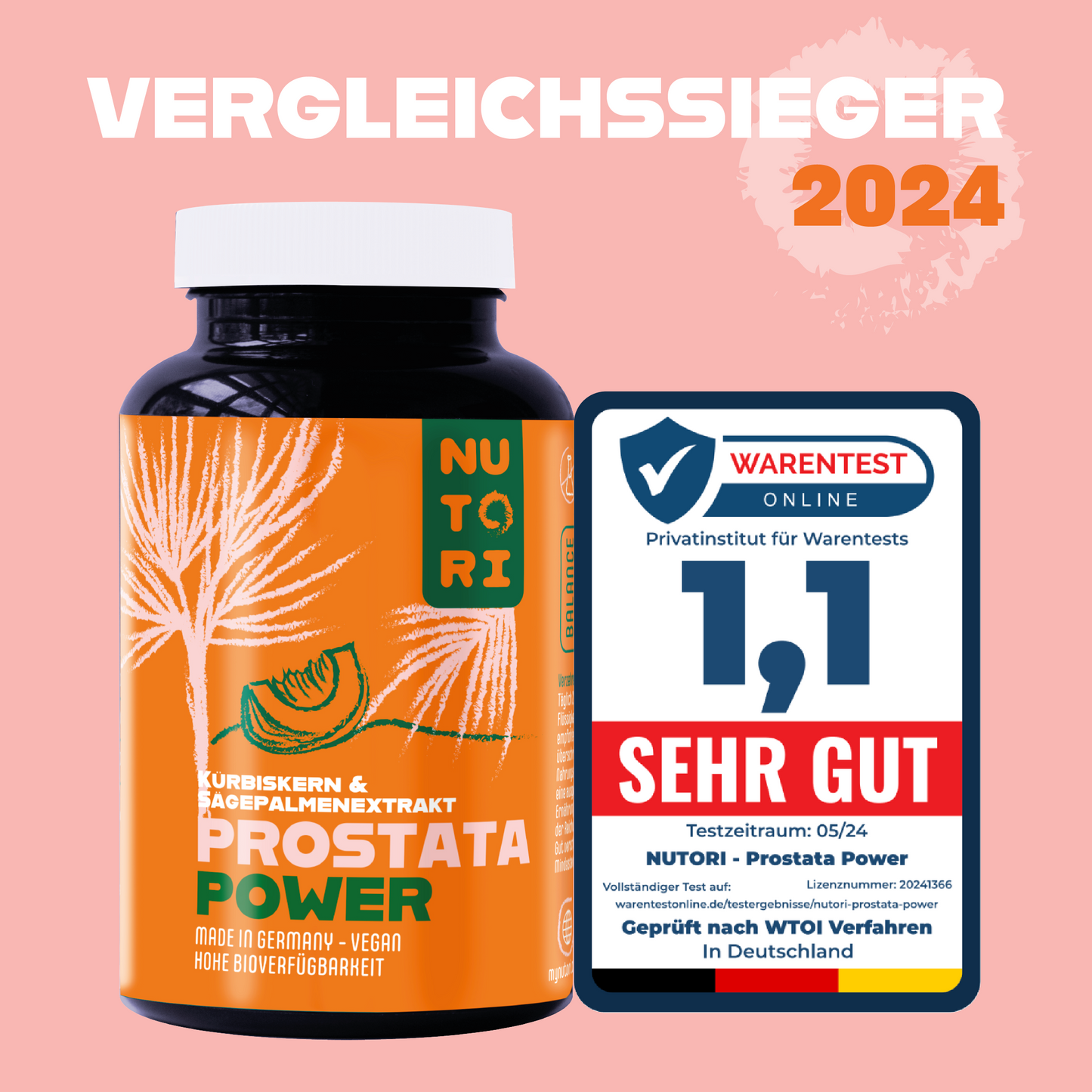 Prostata Power: Natürliche Kürbiskern- & Sägepalmenextrakt Kapseln