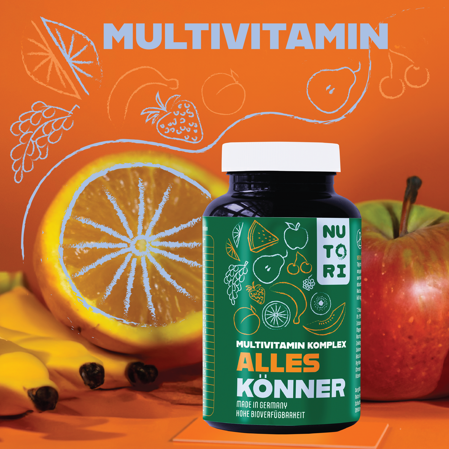 Multivitamin Komplex Kapseln | Gesundheitsergänzung | Nutori
